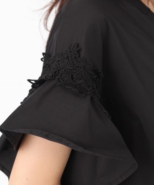 Andemiu（アンデミュウ）の「ヌケエリソデレースフリルブラウス769075（シャツ/ブラウス・レディース・ブラック/オフホワイト/キャメル・FREE）」の7枚目の写真