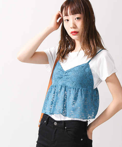 WEGO（ウィゴー）の「WEGO/フリルレースビスチェ（ベスト・レディース・ターコイズブルー/ブラック/キャメル・FREE）」の3枚目の写真