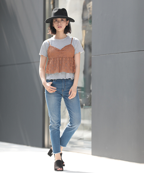 WEGO（ウィゴー）の「WEGO/フリルレースビスチェ（ベスト・レディース・ターコイズブルー/ブラック/キャメル・FREE）」の7枚目の写真