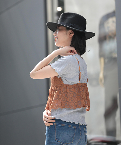 WEGO（ウィゴー）の「WEGO/フリルレースビスチェ（ベスト・レディース・ターコイズブルー/ブラック/キャメル・FREE）」の9枚目の写真