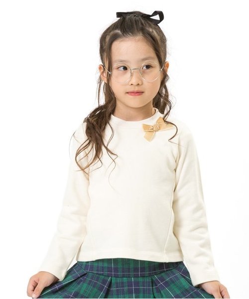 apres les cours（アプレレクール）の「リボンAライントレーナー（スウェット・キッズ・ブラック/アイボリー/ライトグレー/ピンク・140/80/100/120/90/110/130）」の2枚目の写真