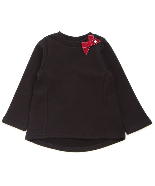 apres les cours（アプレレクール）の「リボンAライントレーナー（スウェット・キッズ・ブラック/アイボリー/ライトグレー/ピンク・140/80/100/120/90/110/130）」の3枚目の写真