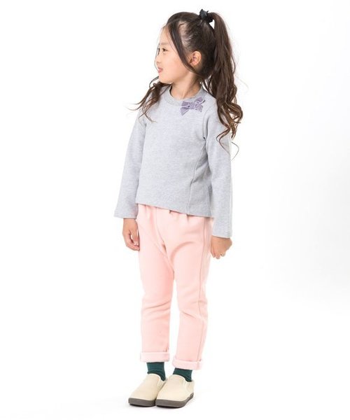 apres les cours（アプレレクール）の「リボンAライントレーナー（スウェット・キッズ・ブラック/アイボリー/ライトグレー/ピンク・140/80/100/120/90/110/130）」の8枚目の写真