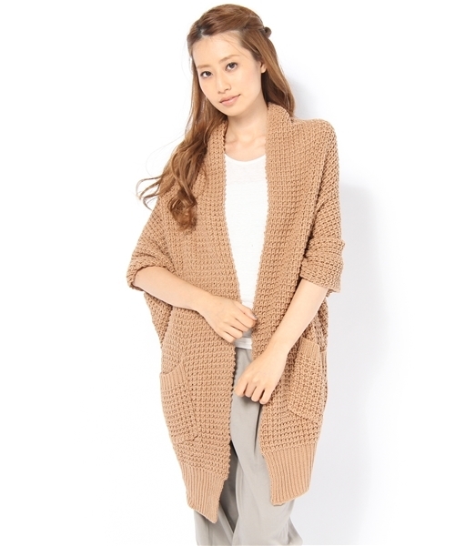nﾟ 44（ナンバーヨンジュウヨン）の「n°44 Lady’s /  畦編みボレロ（ニット/セーター・レディース・グレー/ベージュ/ワインレッド・FREE）」の2枚目の写真