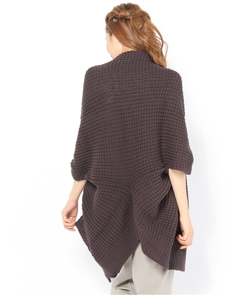 nﾟ 44（ナンバーヨンジュウヨン）の「n°44 Lady’s /  畦編みボレロ（ニット/セーター・レディース・グレー/ベージュ/ワインレッド・FREE）」の5枚目の写真