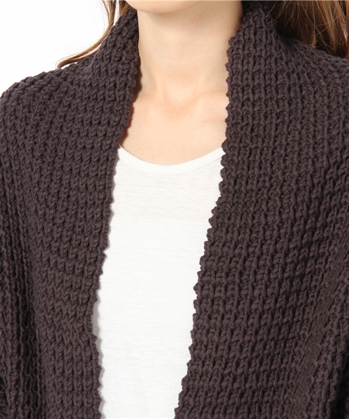 nﾟ 44（ナンバーヨンジュウヨン）の「n°44 Lady’s /  畦編みボレロ（ニット/セーター・レディース・グレー/ベージュ/ワインレッド・FREE）」の6枚目の写真