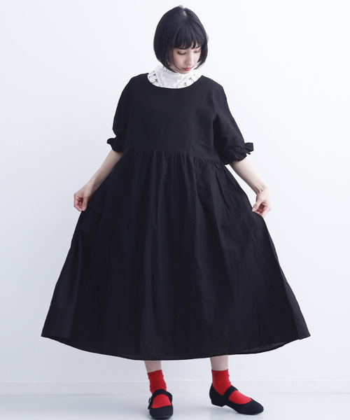 Merlot メルロー の インド綿フリルスリーブワンピース5671 ワンピース Wear