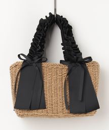 KOBE LETTUCE | グログランリボンフリルデザインカゴバッグ 鞄 カバン かご バスケット レディース[B1145]神戸レタス(ハンドバッグ)