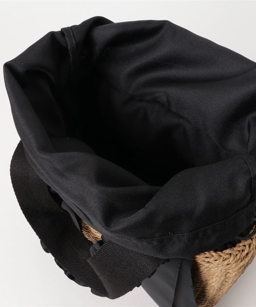 KOBE LETTUCE（コウベレタス）の「グログランリボンフリルデザインカゴバッグ 鞄 カバン かご バスケット レディース[B1145]神戸レタス（ハンドバッグ・レディース・ベージュ/ネイビー/ブラック・FREE）」の6枚目の写真