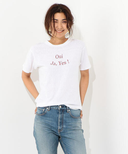Jewel Changes(ジュエルチェンジズ)の「SMF Oui Tシャツ / ロゴTシャツ(Tシャツ/カットソー・レディース・ブラック/オフホワイト・FREE)」の1枚目の写真