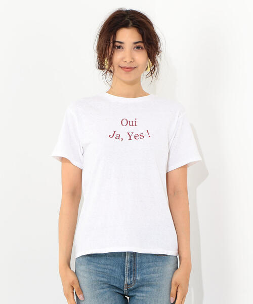 Jewel Changes(ジュエルチェンジズ)の「SMF Oui Tシャツ / ロゴTシャツ(Tシャツ/カットソー・レディース・ブラック/オフホワイト・FREE)」の4枚目の写真