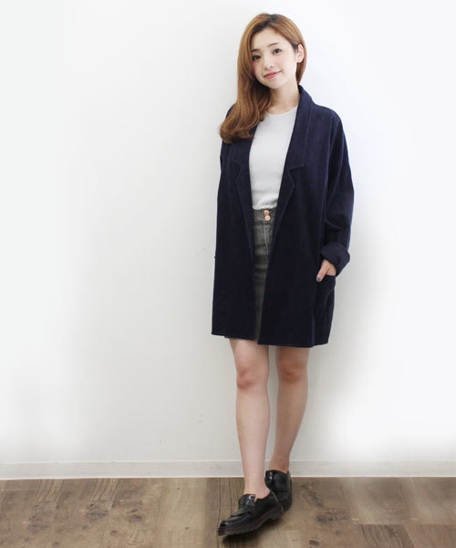 Kastane（カスタネ）の「コーデュロイBIGジャケット（その他アウター・レディース・ベージュ/ネイビー・FREE）」の2枚目の写真