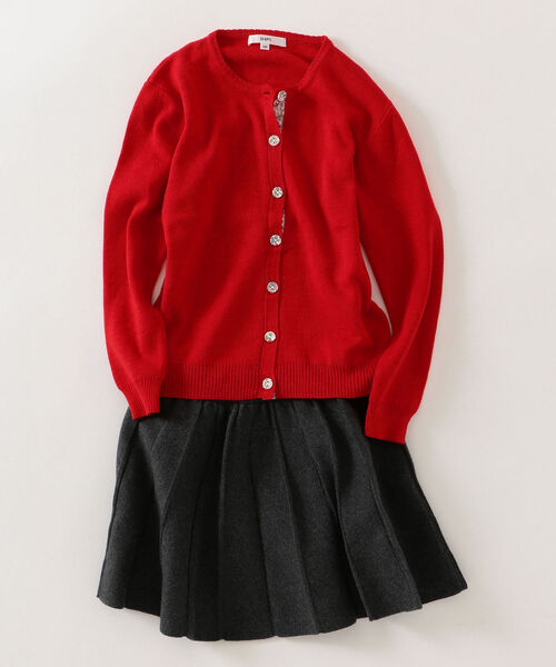 SHIPS(シップス)の「SHIPS KIDS:【洗えるニット】ニット プリーツ スカート(XS~XL)(スカート・キッズ・チャコールグレー/ネイビー・X-SMALL/SMALL/MEDIUM/LARGE/X-LARGE)」の1枚目の写真