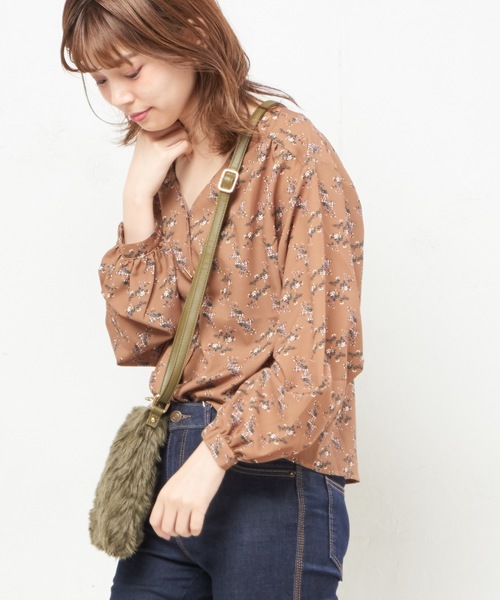 natural couture(ナチュラルクチュール)の「PPいろいろ柄ブラウス(シャツ/ブラウス・レディース・ブラック/パープル/ブラウン/アイボリー/キャメル/レオパード・FREE)」の8枚目の写真