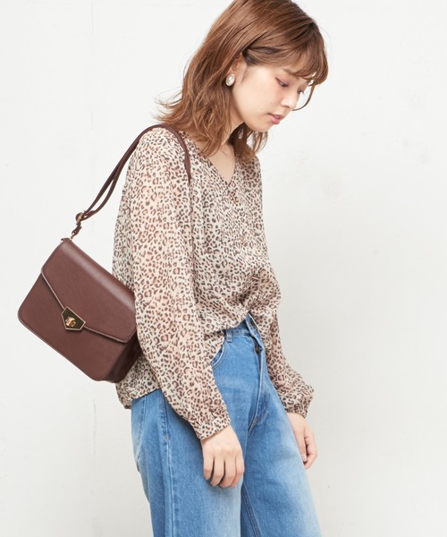natural couture(ナチュラルクチュール)の「PPいろいろ柄ブラウス(シャツ/ブラウス・レディース・ブラック/パープル/ブラウン/アイボリー/キャメル/レオパード・FREE)」の15枚目の写真