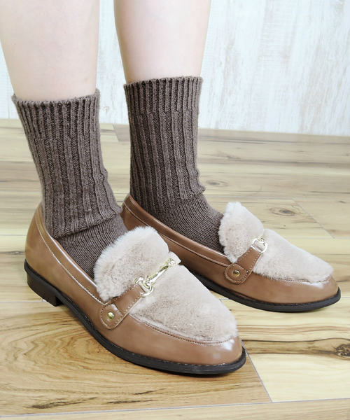 minia(ミニア)の「クルー丈太リブソックス ◆(ソックス/靴下・レディース・ベージュ/ブラウン/グレー/レッド/ブラック・FREE)」の12枚目の写真