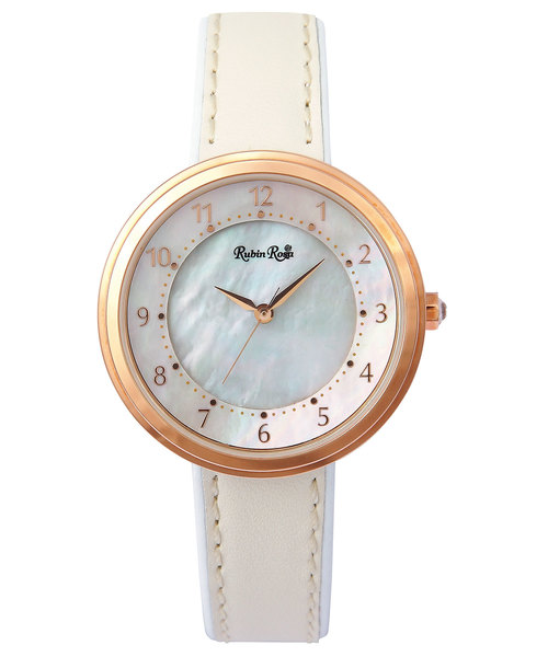 RubinRosa（ルビンローザ）の「【RubinRosa】ルビンローザ R060 ソーラーチャージ ウォッチ（アナログ腕時計・レディース・ブラウン/ブルー/ホワイト×ブルー/ホワイト×ホワイト・FREE）」の4枚目の写真
