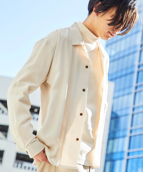 KANGOL（カンゴール）の「▽WEB限定 KANGOL/カンゴール 別注 L/Sリラックスオープンカラーシャツ（シャツ/ブラウス・メンズ・ライトグレー/ブラック/ベージュ/ネイビー/ピンク/ライトパープル/ダークグリーン/ダークブラウン/ボルドー/ダークベージュ/グリーン系その他/ベージュ系その他/ライトブルー/グレイッシュベージュ・M/L）」の21枚目の写真