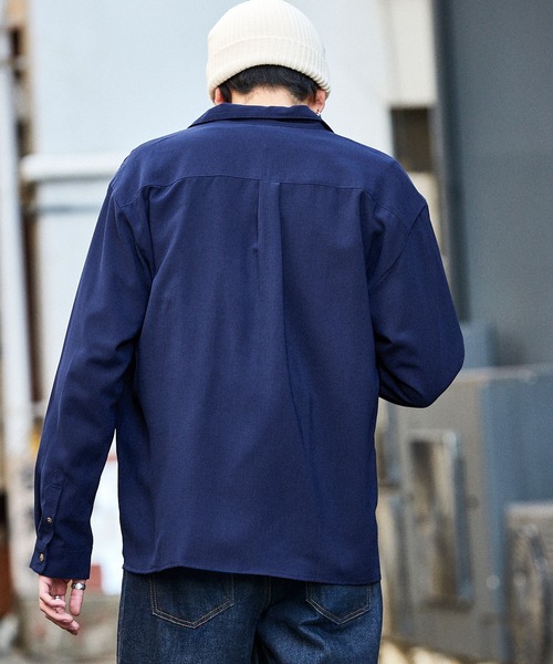 【新品未使用】24ss クルニ　ノーカラーシャツ CULLNI（クルニ）の「24-AW-010 / Double Satin Bio Color Zip