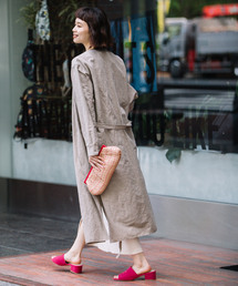 Munich | Ｖネックノーカラーガウンコート<スプリングコート>(その他アウター)