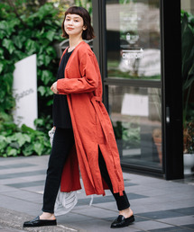 Munich | Ｖネックノーカラーガウンコート<スプリングコート>(その他アウター)