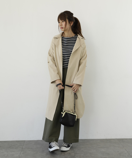 SEVENDAYS=SUNDAY(セブンデイズサンデイ)の「カーブヘムニュアンスコート○(トレンチコート)」|ベージュ