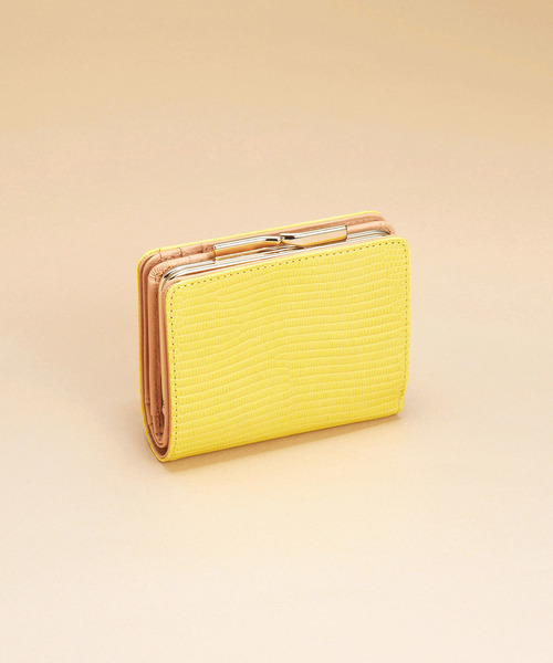 TOPKAPI（トプカピ）の「【TOPKAPI/トプカピ】 イタリアンレザー・リザード型押し・がま口２つ折り財布（財布・レディース・ブラック/イエロー/ミント/グレイッシュベージュ/グレイッシュブルー/クリーム/マジェンタ/スモークピンク/ライトベージュ/トップグレー・FREE）」の8枚目の写真