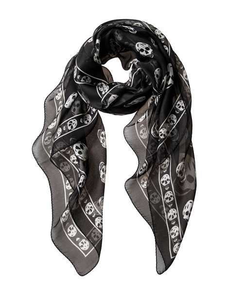 Alexander McQueen マフラー ブラックとホワイト
