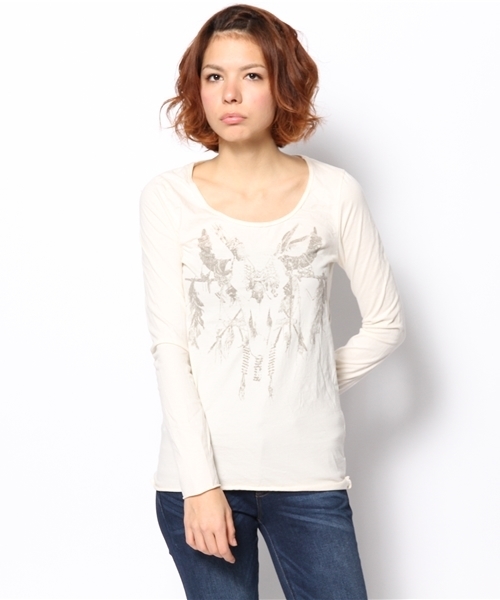 goa(ゴア)の「バッファロープリント長袖Tops(Tシャツ/カットソー・レディース・オフホワイト/ナチュラル・FREE)」の2枚目の写真