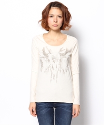 goa | ﾊﾞｯﾌｧﾛｰﾌﾟﾘﾝﾄ長袖Tops(Tシャツ/カットソー)