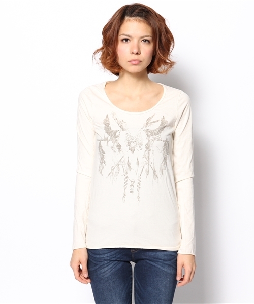 goa(ゴア)の「バッファロープリント長袖Tops(Tシャツ/カットソー・レディース・オフホワイト/ナチュラル・FREE)」の3枚目の写真