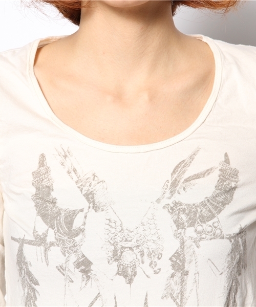 goa(ゴア)の「バッファロープリント長袖Tops(Tシャツ/カットソー・レディース・オフホワイト/ナチュラル・FREE)」の6枚目の写真