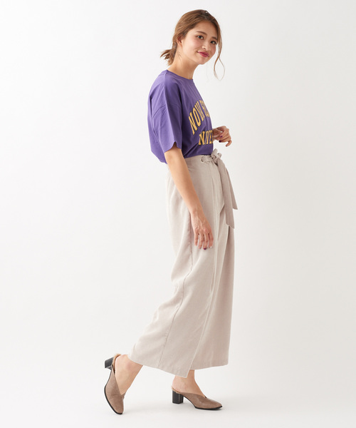 DISCOAT（ディスコート）の「USAコットンカレッジロゴTシャツ（Tシャツ/カットソー・レディース・チャコールグレー/ベージュ/パープル/オフホワイト・FREE）」の11枚目の写真