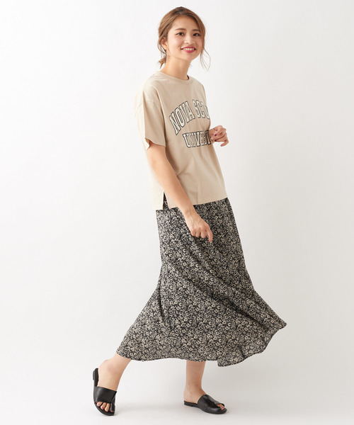 DISCOAT（ディスコート）の「USAコットンカレッジロゴTシャツ（Tシャツ/カットソー・レディース・チャコールグレー/ベージュ/パープル/オフホワイト・FREE）」の21枚目の写真