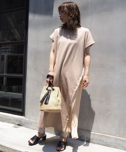 ワンピースプリーツ切り替えロングワンピース ワンピース Tiptop ティップトップ のファッション