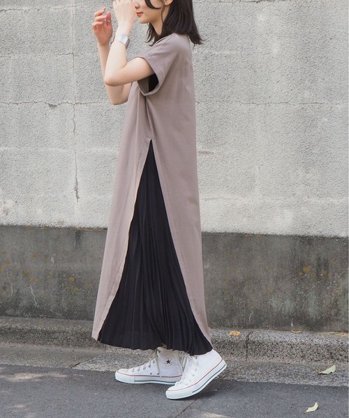 tiptop（ティップトップ）の「プリーツ切り替えロングワンピース（ワンピース・レディース・ブラック/ベージュ/ブラウン/アイボリー/グレイッシュベージュ/A/B/C/D/E・FREE）」の22枚目の写真