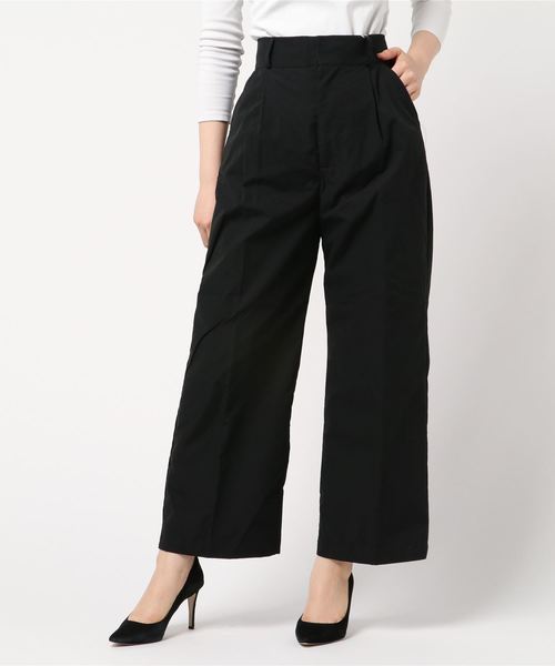 STYLEBLOCK(スタイルブロック)の「シャークスキンハイウエストワイドパンツ(その他パンツ・レディース・ブラック/ベージュ/ブラウン/カーキ・M)」の7枚目の写真