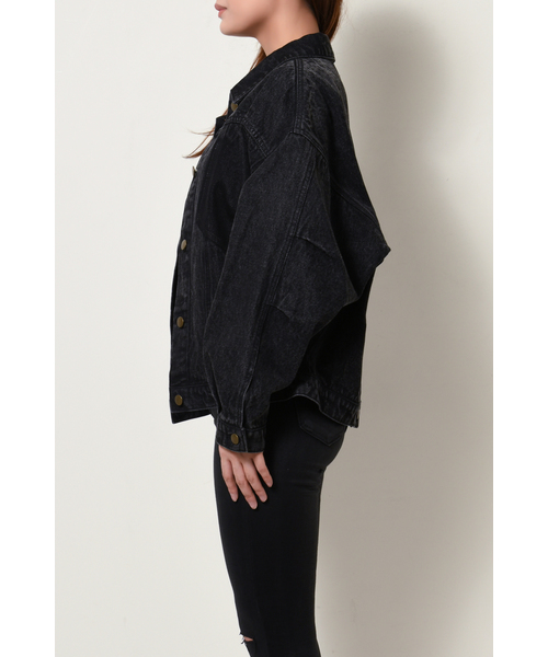 EGOIST(エゴイスト)の「ワイドスリーブデニムジャケット(デニムジャケット・レディース・ブラック/ブルー・FREE)」の17枚目の写真