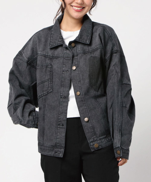 EGOIST(エゴイスト)の「ワイドスリーブデニムジャケット(デニムジャケット・レディース・ブラック/ブルー・FREE)」の13枚目の写真