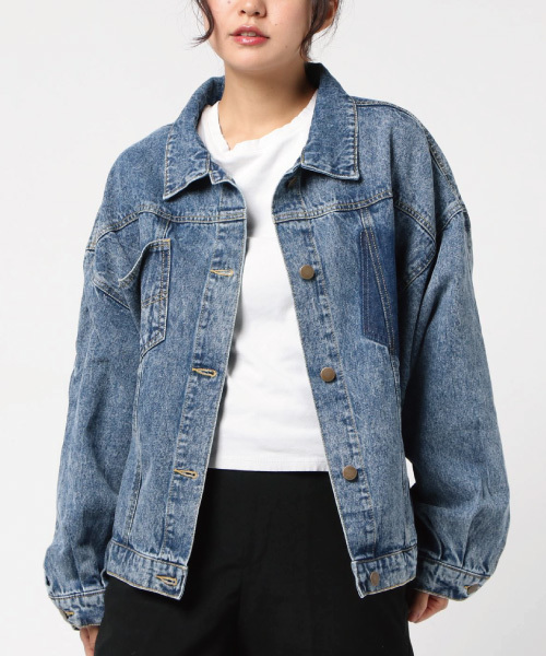 EGOIST(エゴイスト)の「ワイドスリーブデニムジャケット(デニムジャケット・レディース・ブラック/ブルー・FREE)」の14枚目の写真