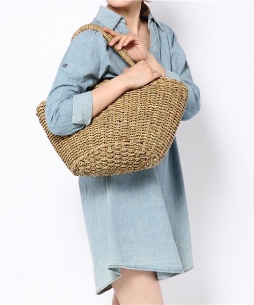 BEAUTY&YOUTH UNITED ARROWS（ビューティーアンドユースユナイテッドアローズ）の「BYBC ボーダーキンチャクバスケット ◆（かごバッグ・レディース・ベージュ/ネイビー・フリー）」の5枚目の写真