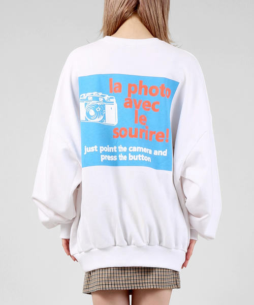 DING(ディング)の「DING/photoビッグスウェット(スウェット・レディース・ホワイト/ベージュ/ブラック・FREE)」の7枚目の写真