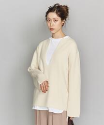 BEAUTY&YOUTH UNITED ARROWS | BY 9ゲージウールカシミヤ畦ディープスキッパーネックニットプルオーバー(ニット/セーター)