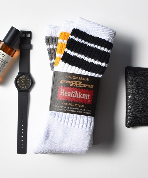 Healthknit（ヘルスニット）の「ギフトにもぴったり！【Healthknit】3足セットヘビーウェイトロングソックス クルーソックス 3PACK SET SOCKS（ソックス/靴下・メンズ・ホワイト/マルチ/アイボリー/オフホワイト/スモーク/その他/その他1/その他2/ホワイト系その他/ホワイト系その他2/その他3/その他4/その他5/その他6/その他7/その他8/その他14/その他13/その他16/その他15/ホワイト系その他3/その他17/ブラック/その他18/その他19・M/S/FREE）」の5枚目の写真