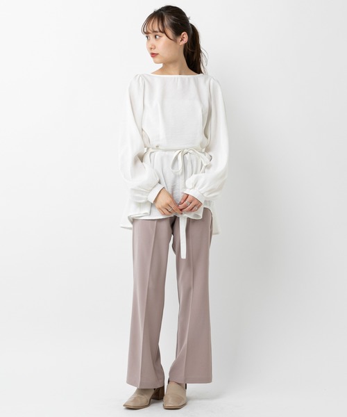 mystic(ミスティック)の「イージーセンタープレスパンツ /セットアップ(スラックス・レディース・カーキ/グレー/ベージュ/ブラック・1/2)」の5枚目の写真