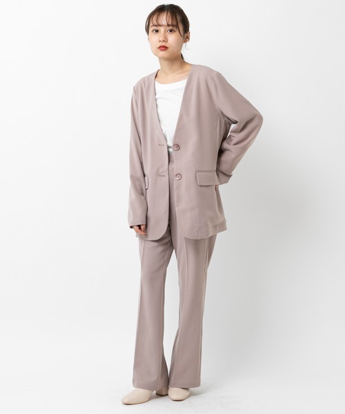 mystic(ミスティック)の「イージーセンタープレスパンツ /セットアップ(スラックス・レディース・カーキ/グレー/ベージュ/ブラック・1/2)」の7枚目の写真