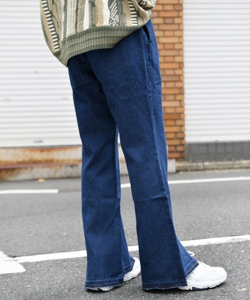 kutir(クティール)の「デニムフレアパンツ(その他パンツ・メンズ・ブラック/サックスブルー/インディゴブルー・SMALL/MEDIUM/LARGE)」の6枚目の写真