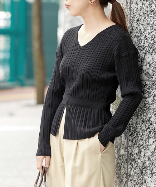 ADAM ET ROPE アダムエロペ Vネック チュニック ニット ヤク 毛 新品