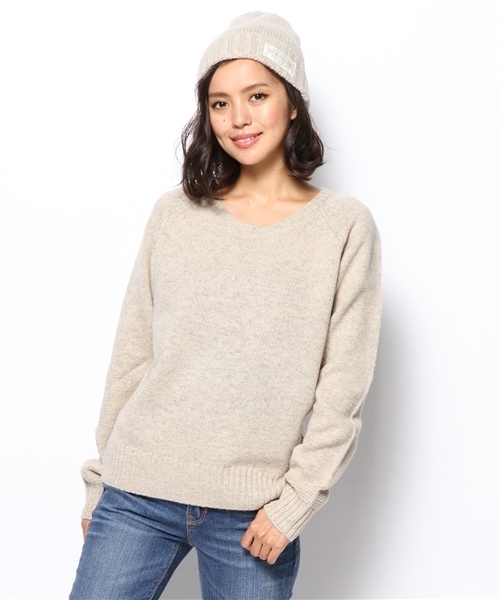 goa(ゴア)の「シェットランドウール 帽子付きプルオーバー(ニット/セーター・レディース・グレー/ブラウン/ベージュ/マスタード・FREE)」の4枚目の写真