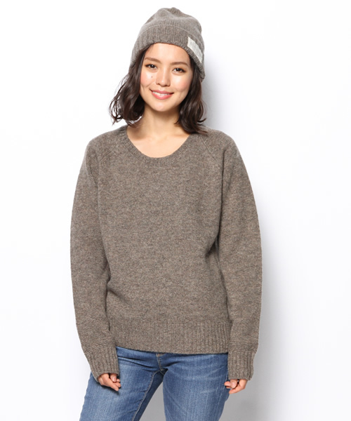 goa(ゴア)の「シェットランドウール 帽子付きプルオーバー(ニット/セーター・レディース・グレー/ブラウン/ベージュ/マスタード・FREE)」の3枚目の写真